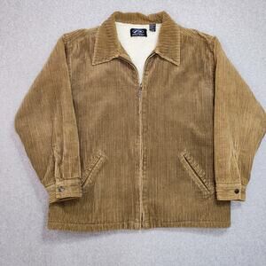 VTG 90s Men Corduroy Quilted Skate Stussy Style Button Jacket Large Faded Chore